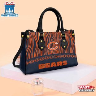 NFL Chicago Bears Zebra Pattern Leather Handbag