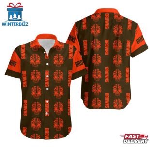 NFL Cleveland Browns Mystery Skull Pattern Hawaiian Shirt