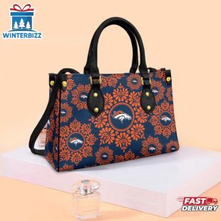 NFL Denver Broncos Ornamental Round Pattern Leather Handbag