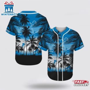 NFL Detroit Lions All Over Print Baseball Jersey Shirt