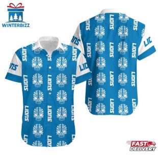 NFL Detroit Lions Mystery Skull Pattern Hawaiian Shirt