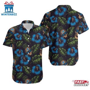 NFL Detroit Lions Pinapple Skull Pattern Hawaiian Shirt