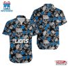 NFL Detroit Lions Roses And Skull Pattern Hawaiian Shirt