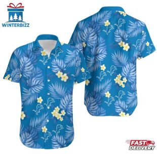 NFL Detroit Lions Tropical Pattern 3D Hawaiian Shirt