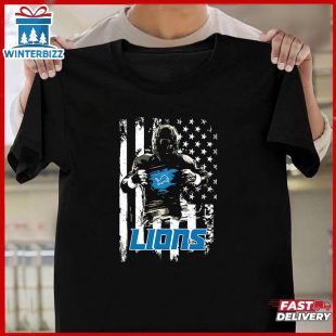 NFL Detroit Lions USA Flag Player's Unisex T-Shirt