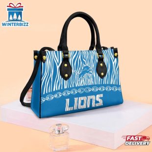 NFL Detroit Lions Zebra Pattern Leather Handbag