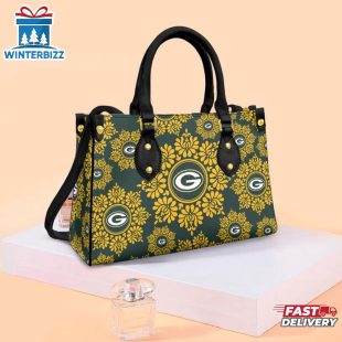 NFL Green Bay Packers Ornamental Round Pattern Leather Handbag