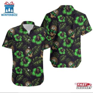 NFL Green Bay Packers Pinapple Skull Pattern Hawaiian Shirt