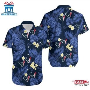 NFL Houston Texans Tropical Pattern 3D Hawaiian Shirt