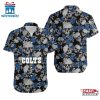 NFL Indianapolis Colts Roses And Skull Pattern Hawaiian Shirt