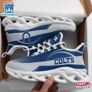 NFL Indianapolis Colts Waves Pattern Max Soul Shoes