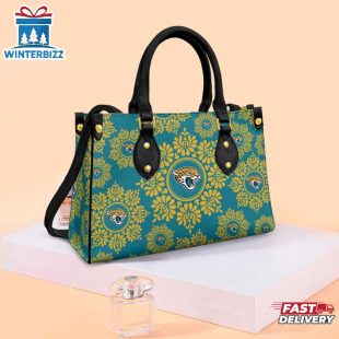 NFL Jacksonville Jaguars Ornamental Round Pattern Leather Handbag