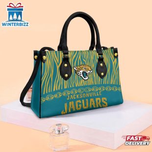 NFL Jacksonville Jaguars Zebra Pattern Leather Handbag