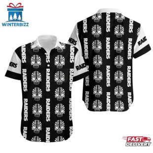 NFL Las Vegas Raiders Mystery Skull Pattern Hawaiian Shirt