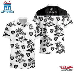 NFL Las Vegas Raiders Team Tree Pattern Hawaiian Shirt