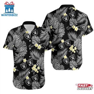 NFL Las Vegas Raiders Tropical Pattern 3D Hawaiian Shirt
