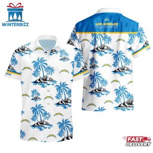 NFL Los Angeles Chargers Team Tree Pattern Hawaiian Shirt