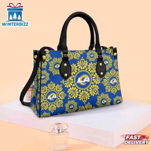 NFL Los Angeles Rams Ornamental Round Pattern Leather Handbag