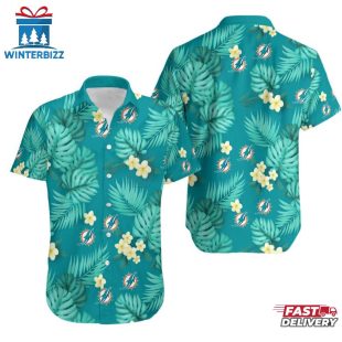 NFL Miami Dolphins Tropical Pattern 3D Hawaiian Shirt