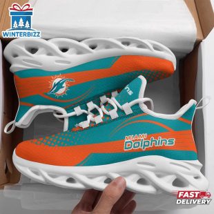 NFL Miami Dolphins Waves Pattern Max Soul Shoes