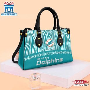 NFL Miami Dolphins Zebra Pattern Leather Handbag
