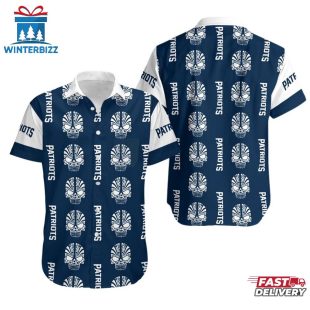 NFL New England Patriots Mystery Skull Pattern Hawaiian Shirt