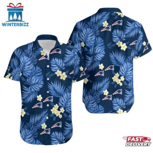 NFL New England Patriots Tropical Pattern 3D Hawaiian Shirt