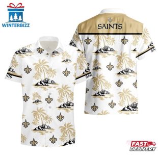 NFL New Orleans Saints Team Tree Pattern Hawaiian Shirt