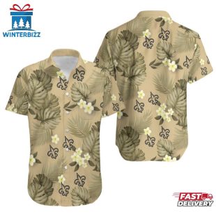 NFL New Orleans Saints Tropical Pattern 3D Hawaiian Shirt