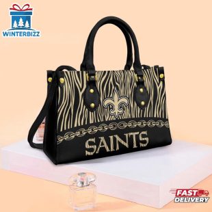 NFL New Orleans Saints Zebra Pattern Leather Handbag