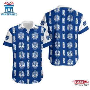 NFL New York Giants Mystery Skull Pattern Hawaiian Shirt