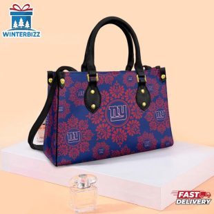 NFL New York Giants Ornamental Round Pattern Leather Handbag
