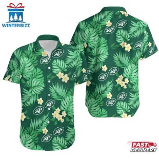 NFL New York Jets Tropical Pattern 3D Hawaiian Shirt