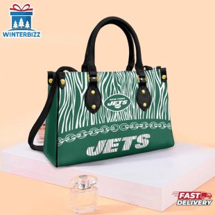 NFL New York Jets Zebra Pattern Leather Handbag