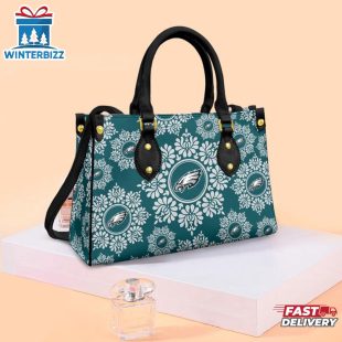 NFL Philadelphia Eagles Ornamental Round Pattern Leather Handbag