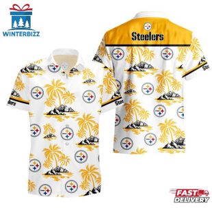 NFL Pittsburgh Steelers Team Tree Pattern Hawaiian Shirt