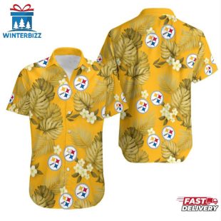 NFL Pittsburgh Steelers Tropical Pattern 3D Hawaiian Shirt