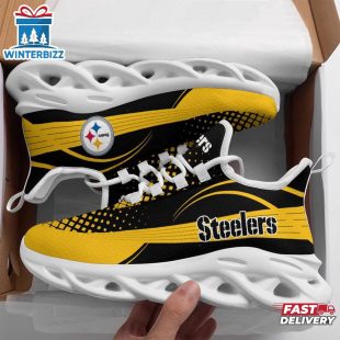 NFL Pittsburgh Steelers Waves Pattern Max Soul Shoes