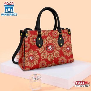 NFL San Francisco 49ers Ornamental Round Pattern Leather Handbag