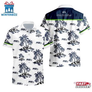NFL Seattle Seahawks Team Tree Pattern Hawaiian Shirt