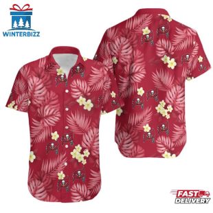 NFL Tampa Bay Buccaneers Tropical Pattern 3D Hawaiian Shirt