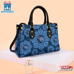 NFL Tennessee Titans Ornamental Round Pattern Leather Handbag