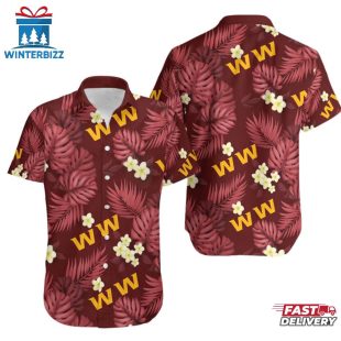 NFL Washington Football Team Tropical Pattern 3D Hawaiian Shirt