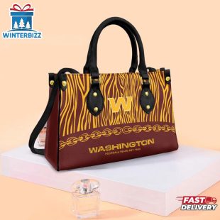 NFL Washington Football Team Zebra Pattern Leather Handbag
