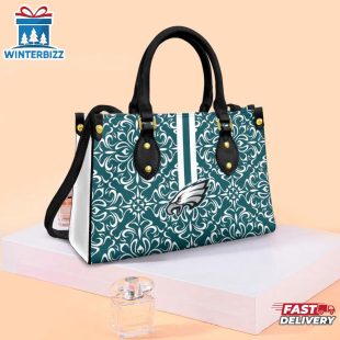 Philadelphia Eagles Flower Pattern Limited Edition NFL Leather Handbag