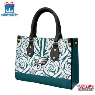 Philadelphia Eagles Rose Pattern NFL Leather Handbag