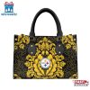 Pittsburgh Steelers Flower Pattern NFL Leather Handbag