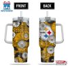 Pittsburgh Steelers Flowers Pattern NFL Tumbler 40Oz