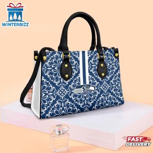 Seattle Seahawks Flower Pattern Limited Edition NFL Leather Handbag