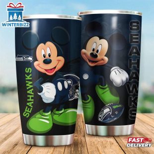 Seattle Seahawks Mickey Mouse NFL Team Tumbler For Fans